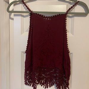Burgundy Crop Tank